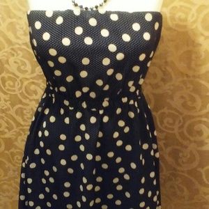 The Limited Strapless Dress Polka Dot blue sz. L